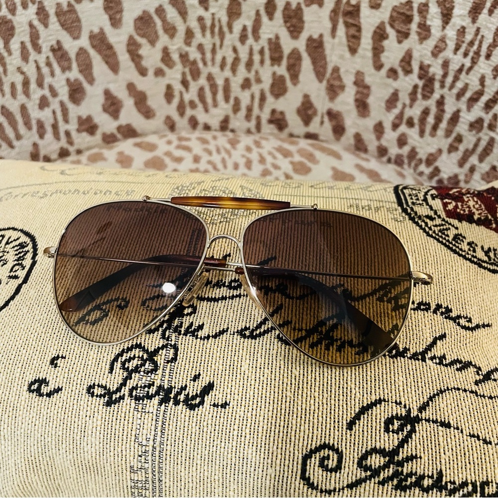 Valentino Aviator style sunglasses light gold-brown